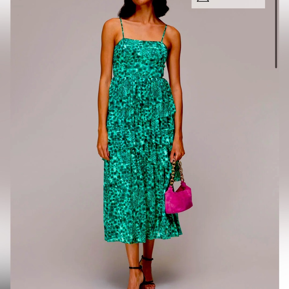 Whistles  
Green Wildcat Tier Dress US 2